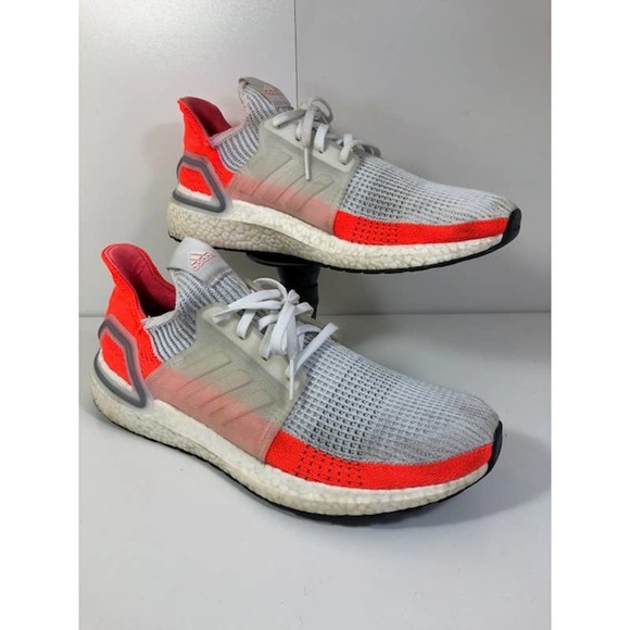 Adidas EF1342 Ultraboost 19 Lace-Up Running Sneakers White Orange Men's US 12 - Picture 3 of 6